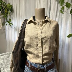 Quince Beige Button Down Shirt